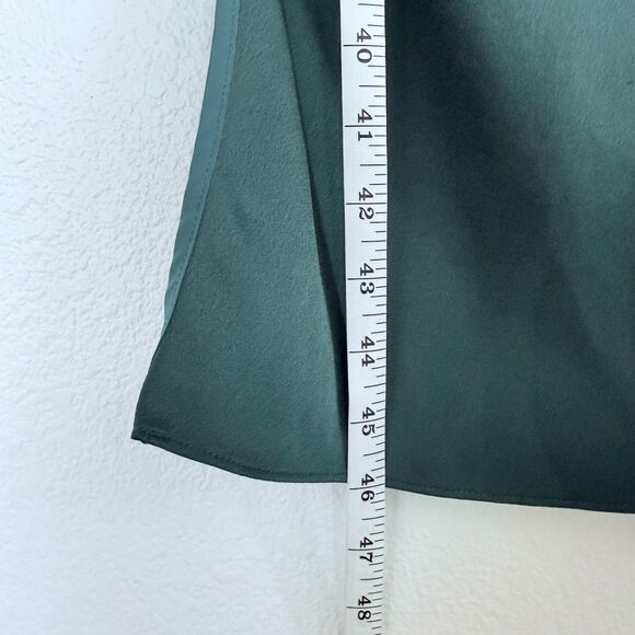Marina Moscone x RTR Green Satin Sleeveless Satin Drape Tunic in Forest Green 2 - Picture 12 of 13